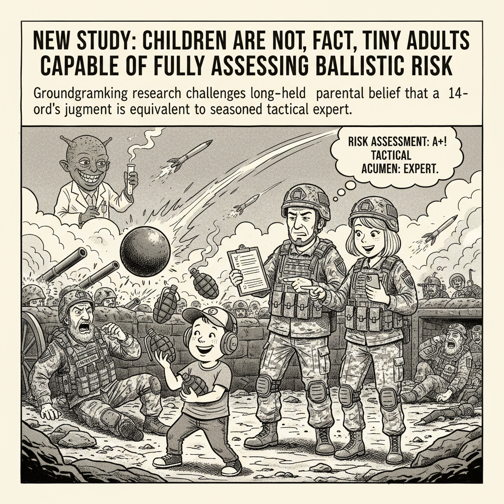 New Study Finds Children Are Not, In Fact, Tiny Adults Capable Of Fully Assessing Ballistic Risk