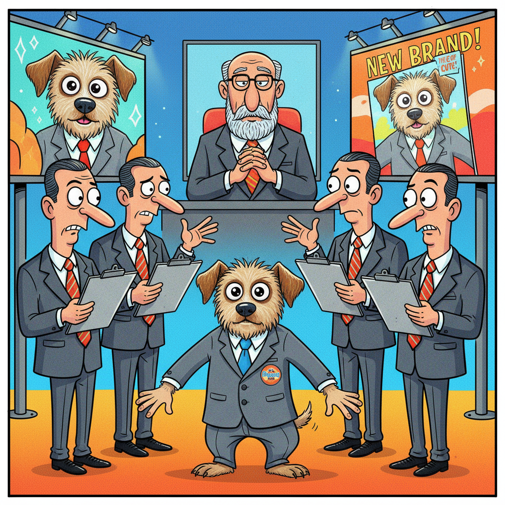 Shelter Dog Finally Adopted After Undergoing Extensive Corporate Rebranding Initiative