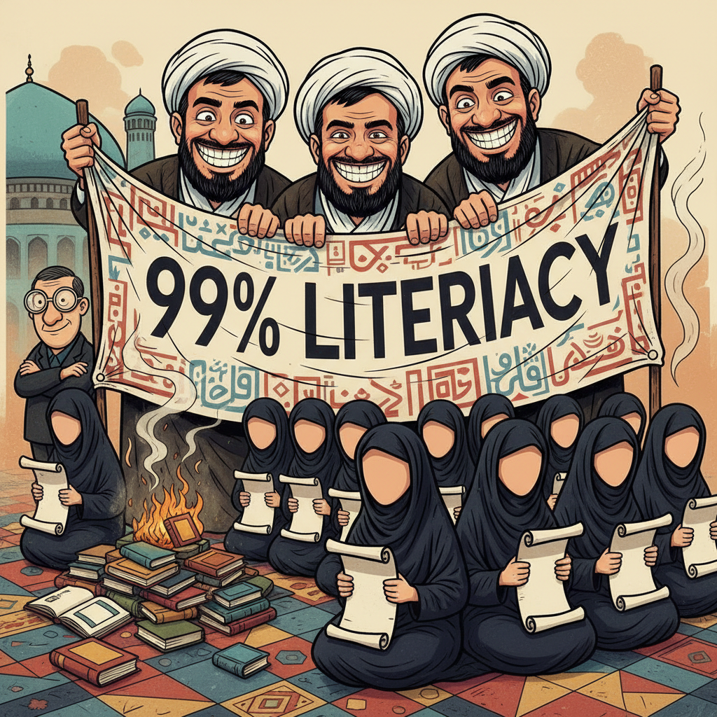 iranian officials confirm women are now 99% capable of reading state-approved texts