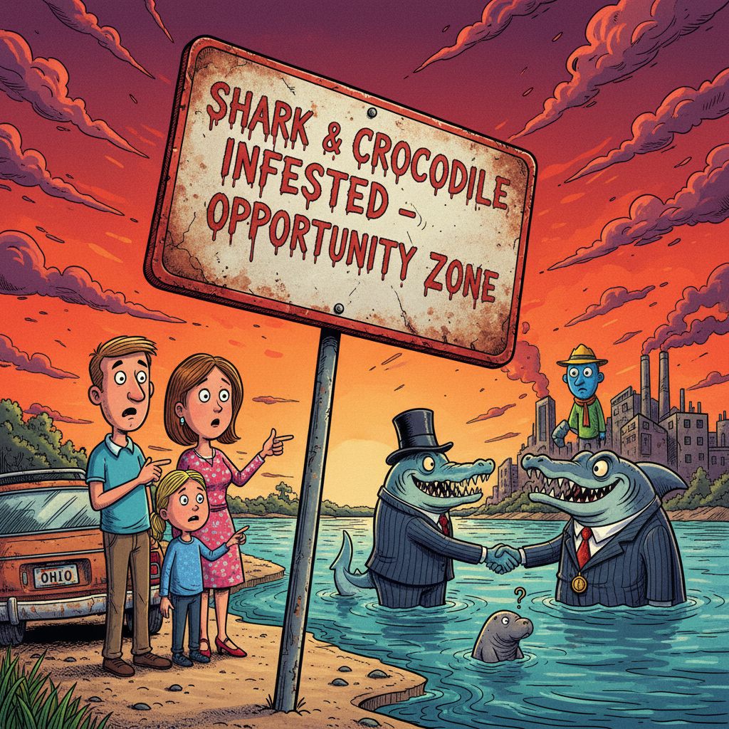 Nation's Rivers Now Feature 'Shark-Infested' Warnings After Introduction of 'Economic Opportunity' Crocodiles