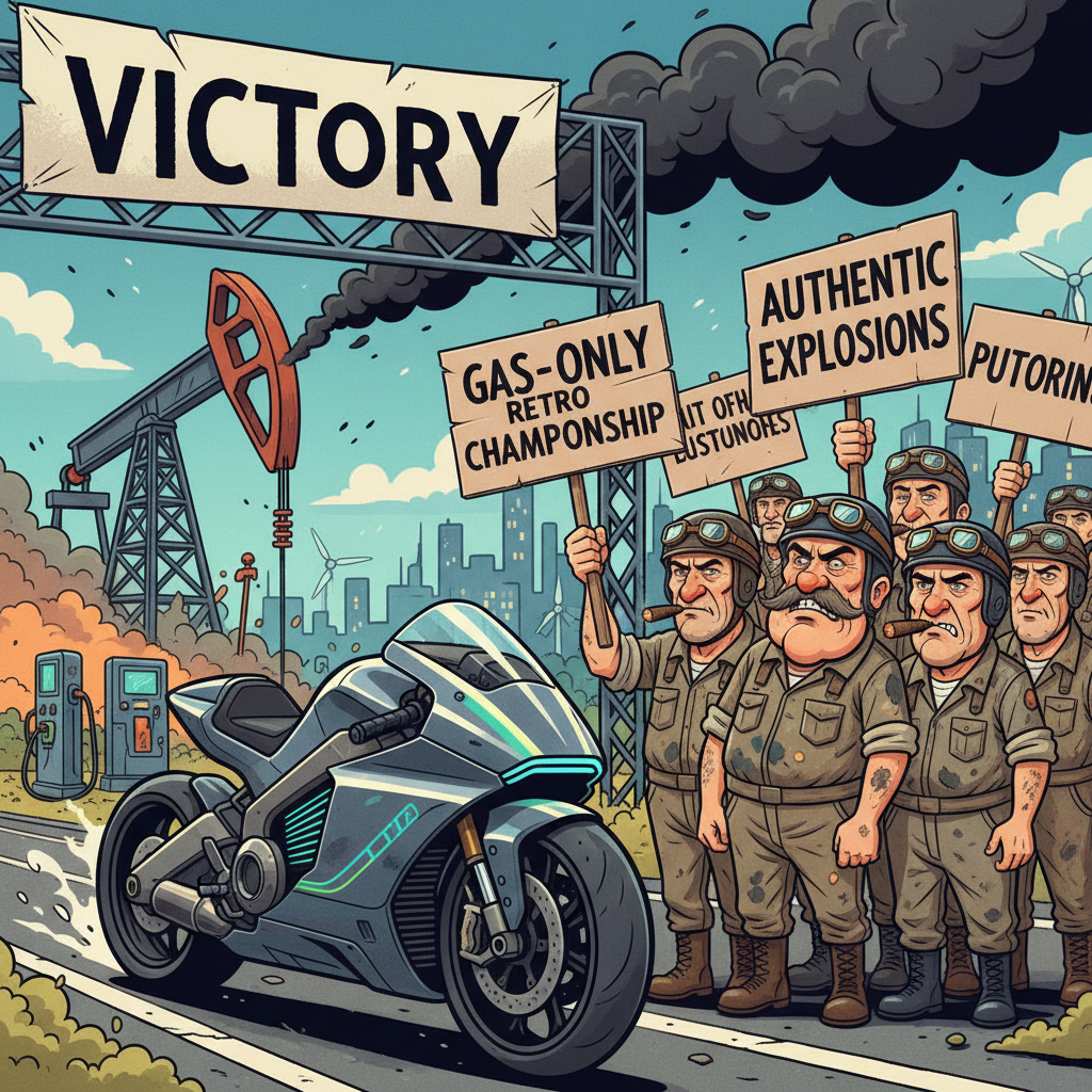 Electric Motorcycle Victory Prompts Immediate Calls For All-Gasoline Retro-Championship