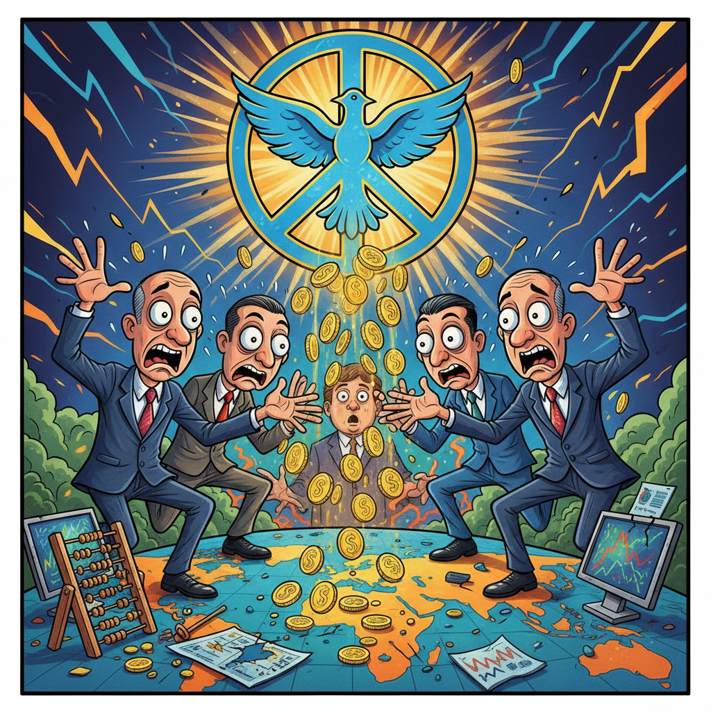global markets plunge into existential crisis after realizing peace might be profitable