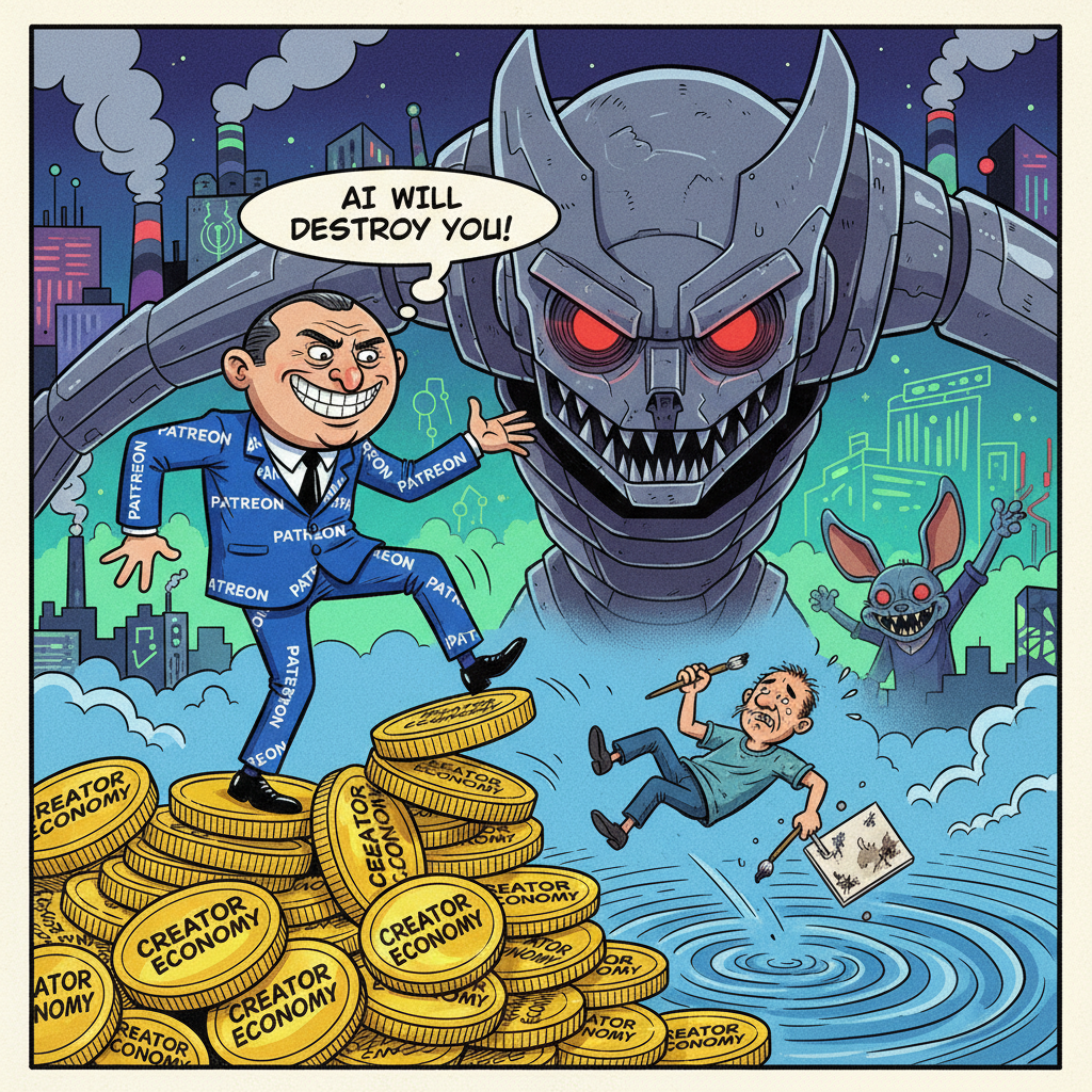 Patreon CEO Warns AI Will Destroy Creator Economy, Demands Companies Pay Up (Unlike Patreon)