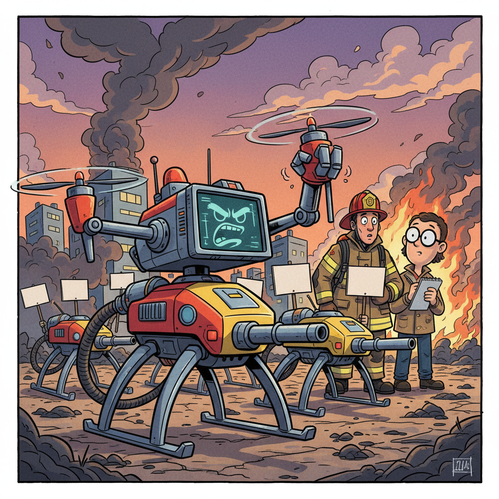 AI Firefighting Drones Demand Better Benefits, Threaten To Unionize
