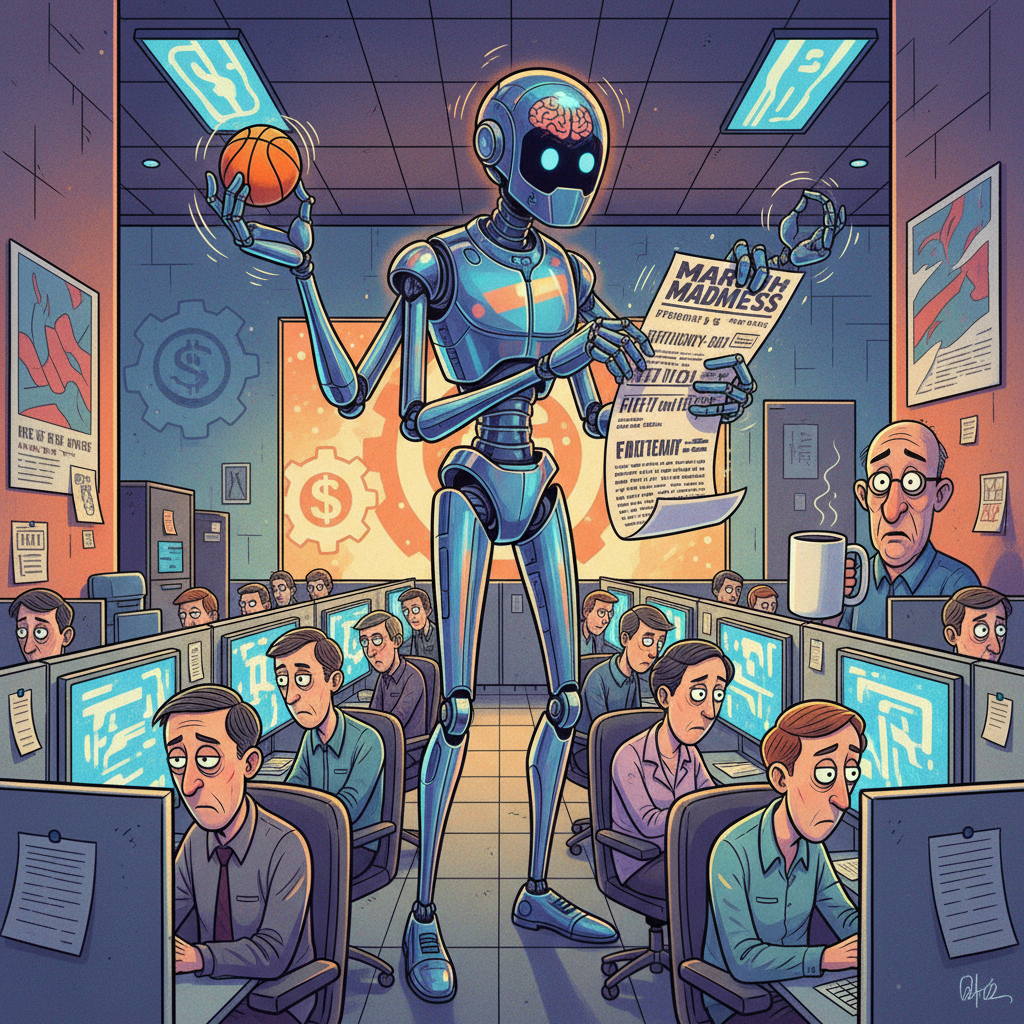 Nation’s Cubicle Dwellers Officially Outsource March Madness Bracket Management to AI