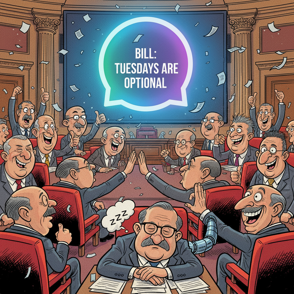 Senate Approves AI for Official Use, Immediately Asks ChatGPT to Draft Bill Making Tuesdays Optional