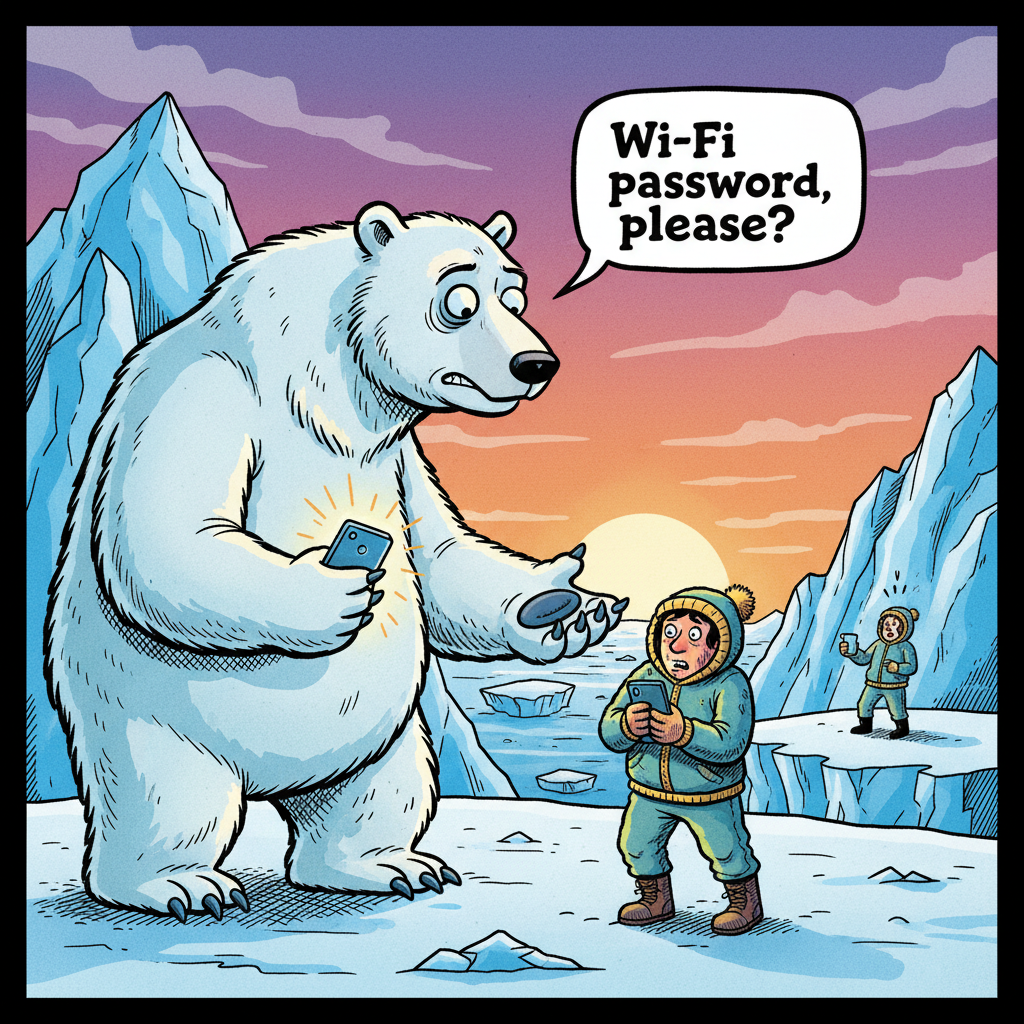 New Study Reveals Polar Bears Only Approaching Humans For Wi-Fi Passwords