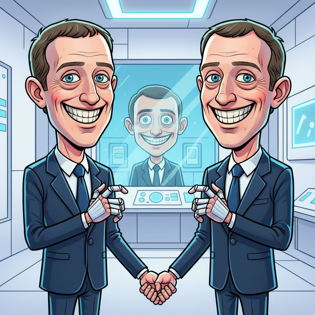 Zuckerberg’s ‘Totally Normal’ Photo With AI Chief Deemed Clinically Unsettling