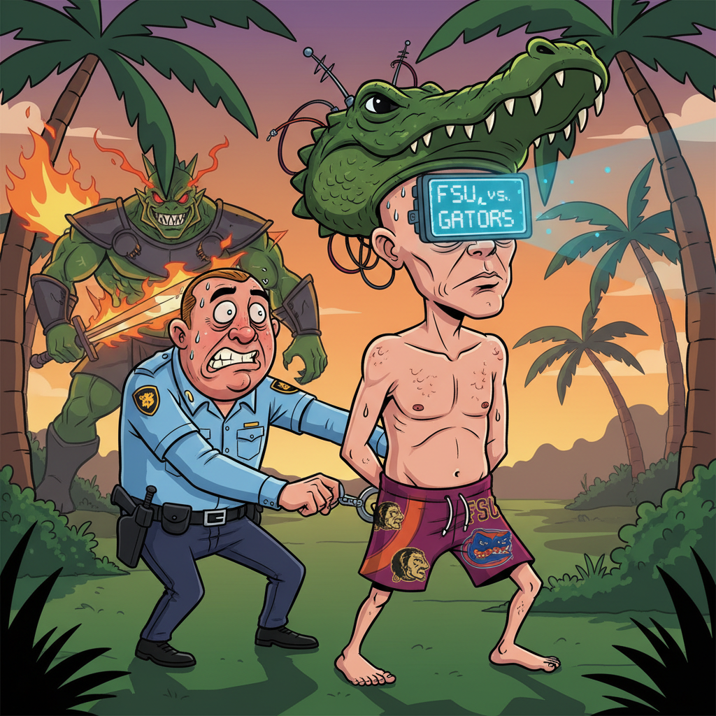 Florida Man Arrested For Attempting To Stream FSU-Gators Game Directly Into His Brain