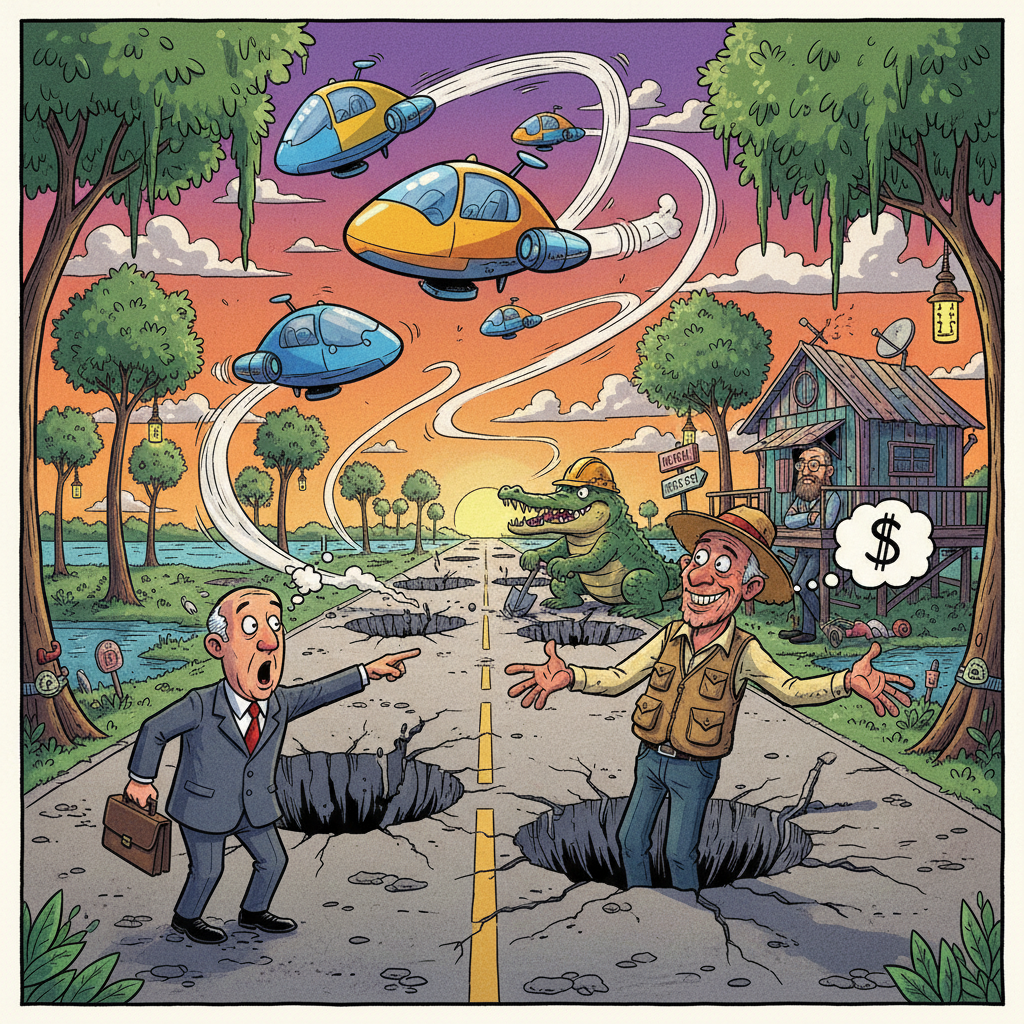 Louisiana Chosen To Test Air Taxis After Federal Officials Realize Roads Already Unusable