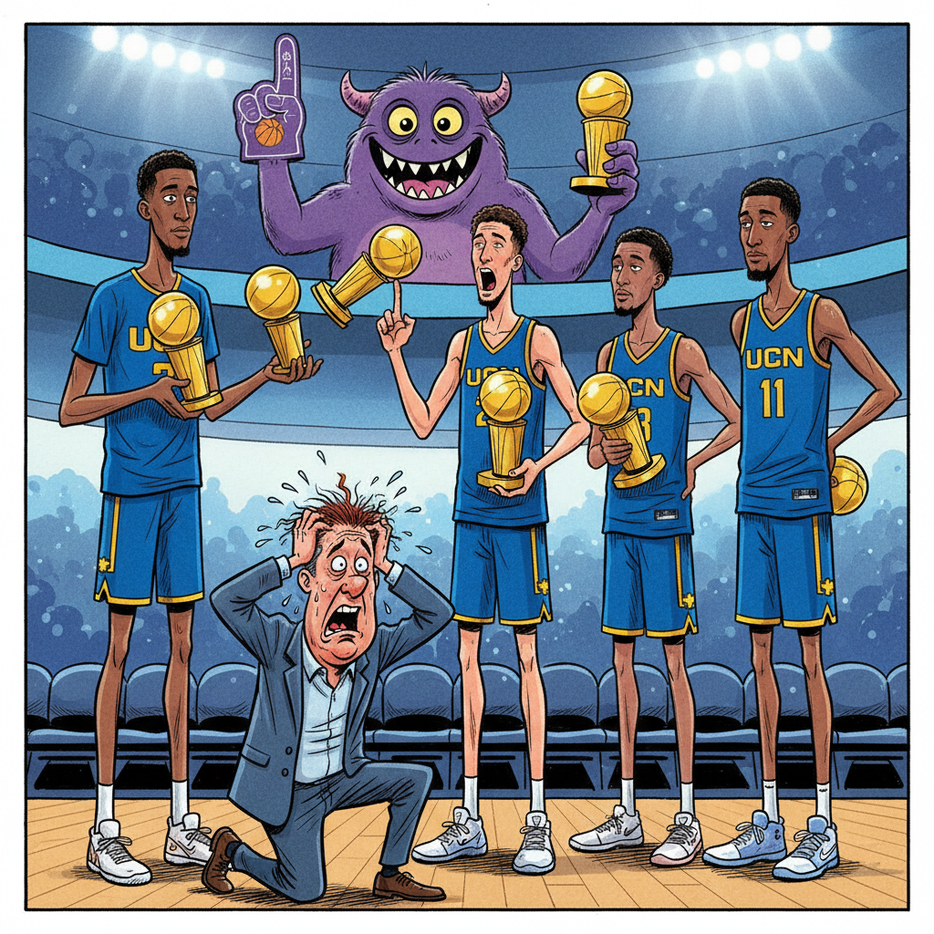 UConn Coach Dan Hurley Pleads With Team To Stop Winning So Damn Much