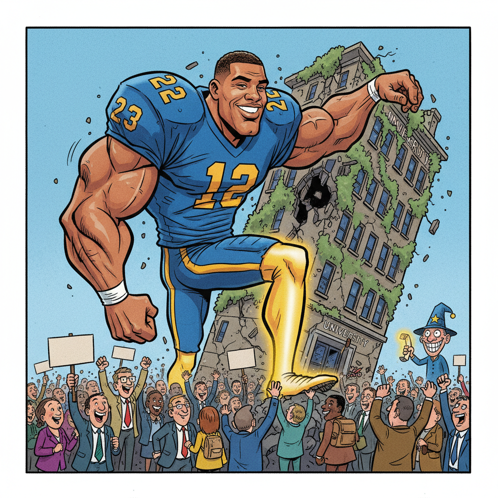 University Announces Star Freshman's Return Will Single-Handedly Solve All Campus Problems