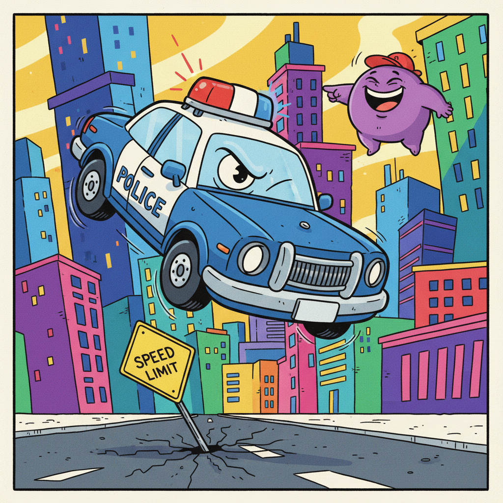 Police Cruiser Flips Itself Over To Protest Excessive Speed Limits