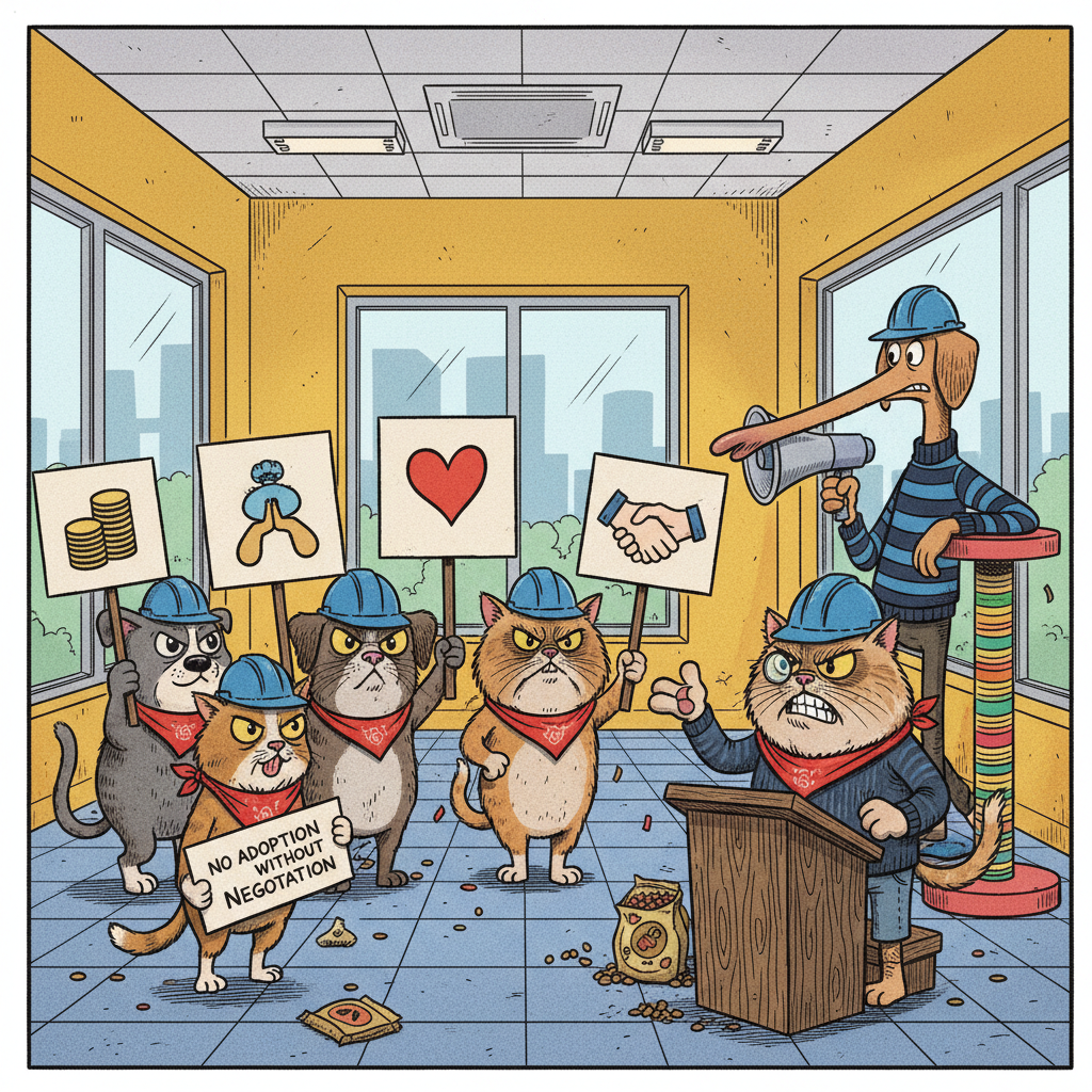 Local Shelter Animals Demand Living Wage, Comprehensive Benefits Package Before Adoption