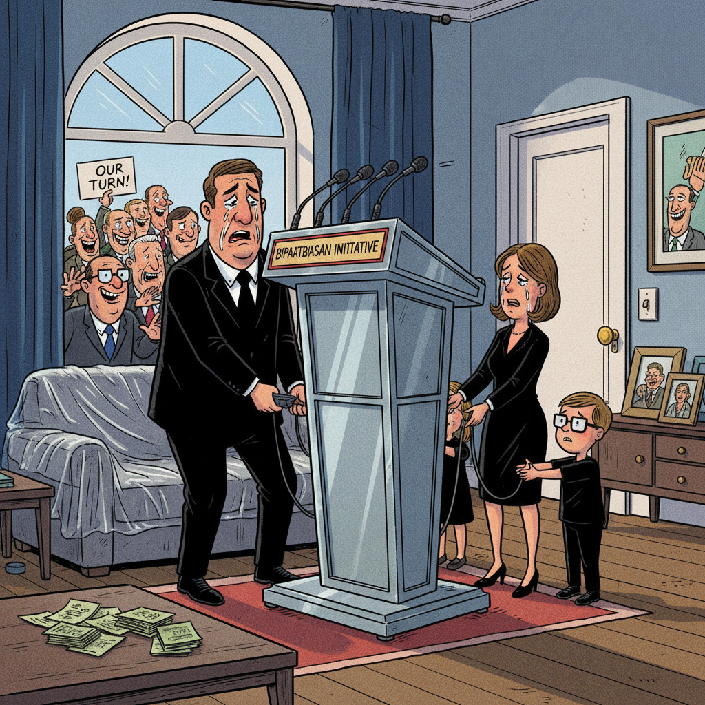 Nation's Grieving Families Now Required To Install Podium For Political Visits