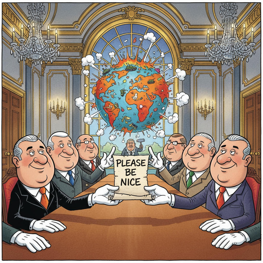 Global Powers Announce Groundbreaking Plan To Simply Ask World To Be Less Unruly