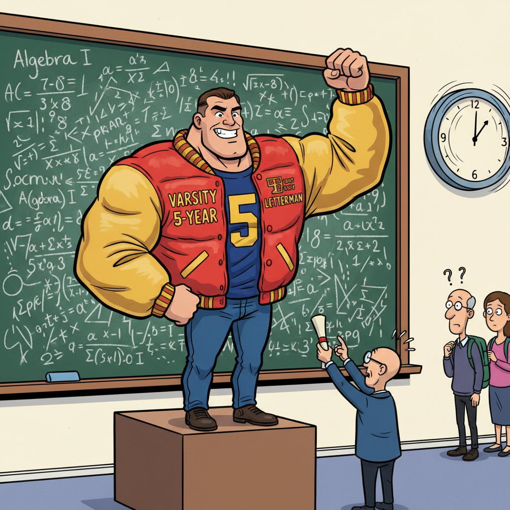 Local High School Senior Celebrates Fifth Varsity Season, Still Unclear On Algebra I