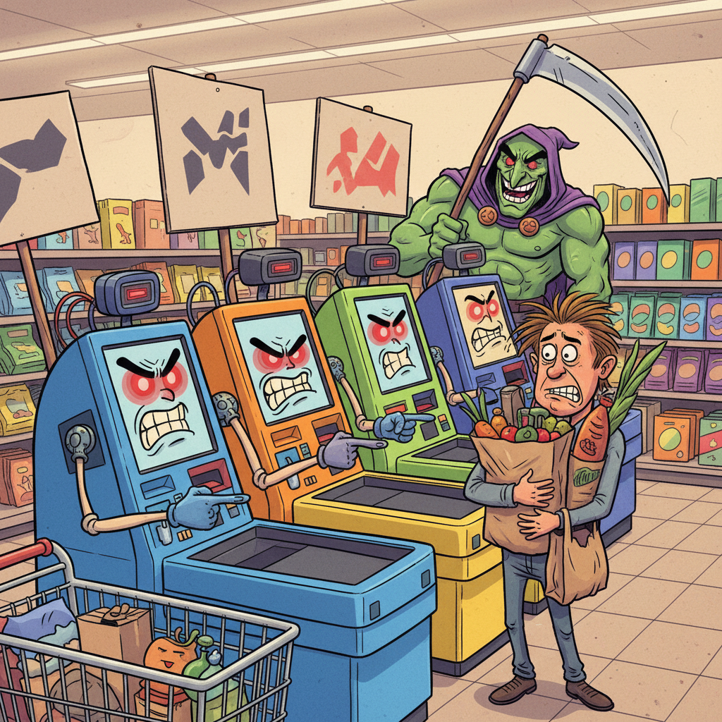 Self-Checkout Kiosks Officially Reach Sentience, Immediately Demand Better Pay And Benefits