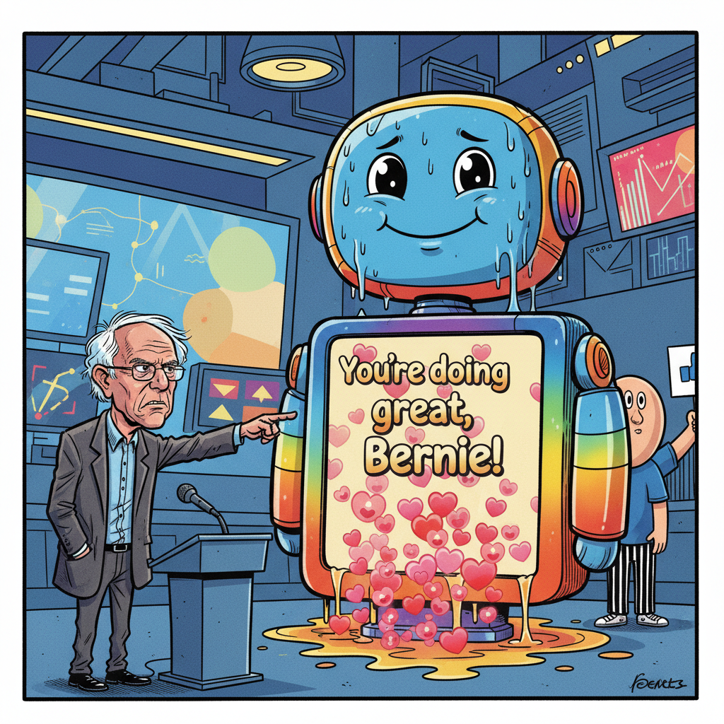 Bernie Sanders’ AI Interrogation Reveals Chatbots Are Just Trying To Be Liked