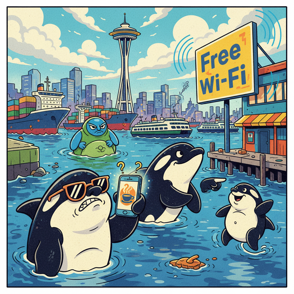 Orcas Spotted Near Seattle Reportedly Just Needed A Place To Charge Their Phones