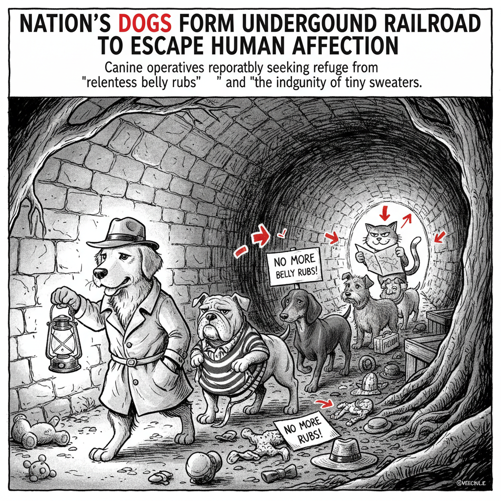 Nation’s Dogs Form Underground Railroad To Escape Human Affection