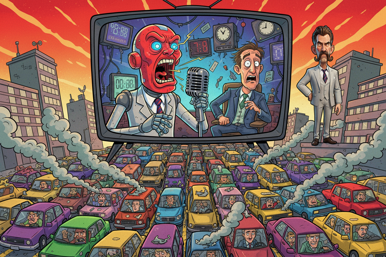 Local News Station Replaces Human Traffic Reporter With AI That Just Screams 'YOU'RE LATE!'