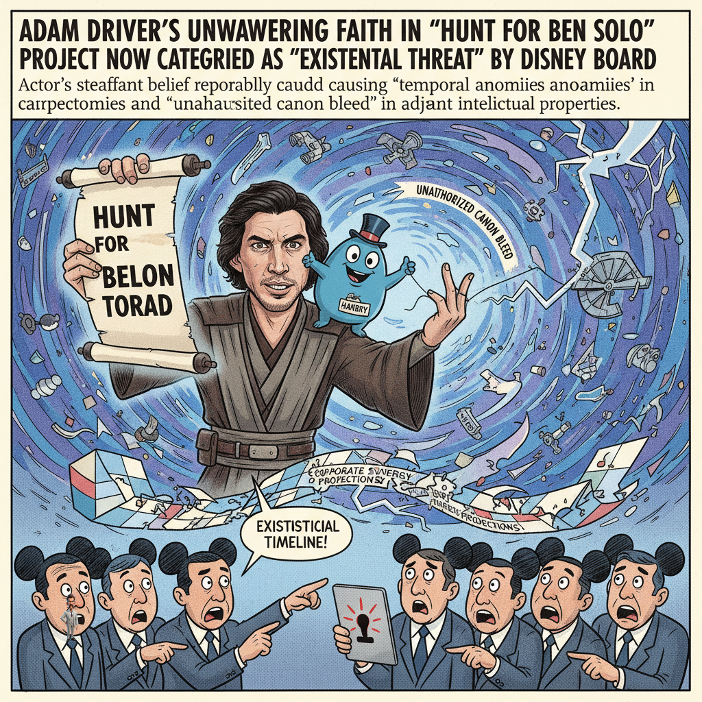 Adam Driver's Unwavering Faith in 'Hunt for Ben Solo' Project Now Categorized as 'Existential Threat' by Disney Board