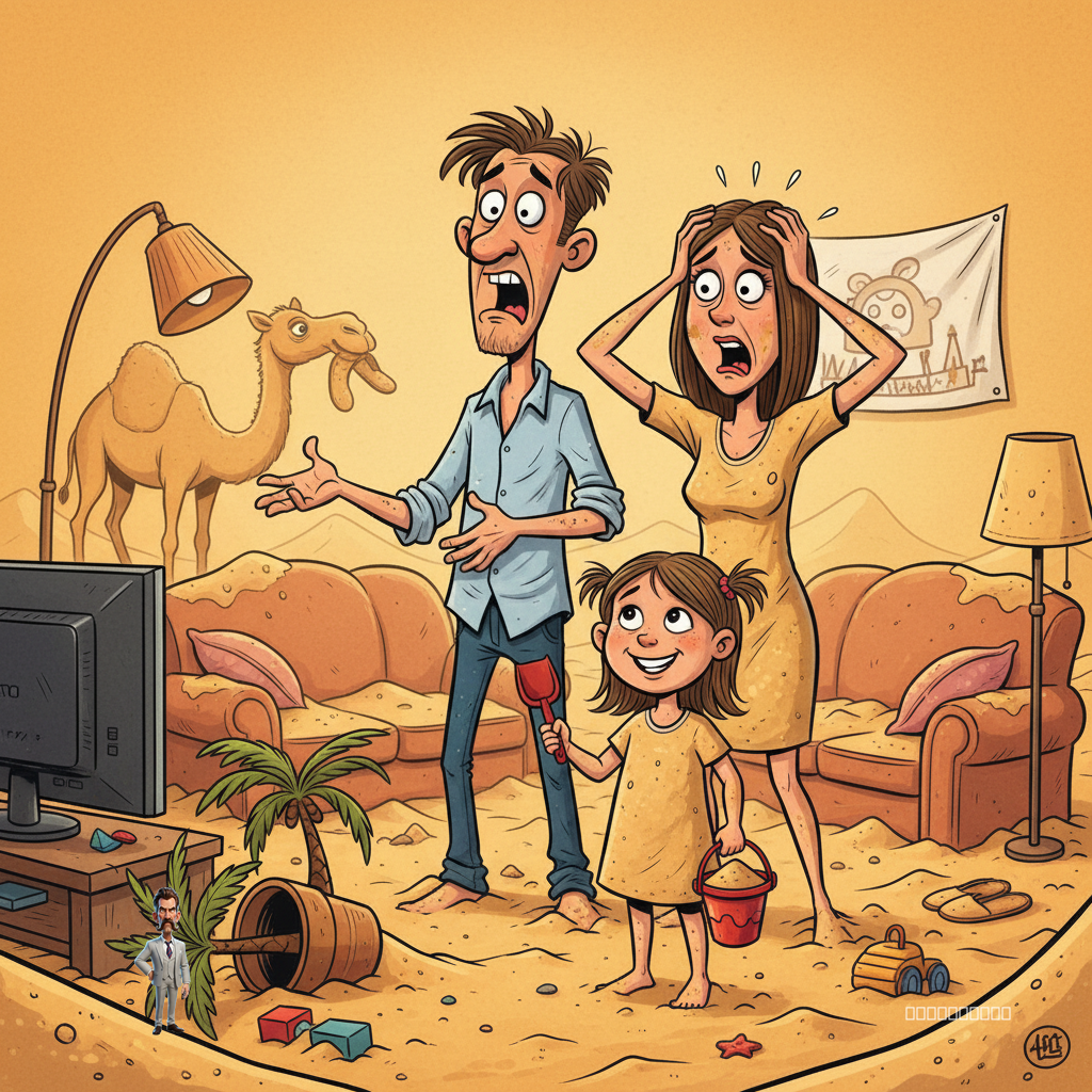 Local Family Reunited With Daughter, Immediately Files Complaint Over Excessive Sand In Home