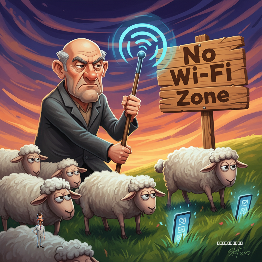 Local Shepherd Accused of 'Unlinking' Sheep from Digital Discourse, Forcing Them to Graze 'Offline'