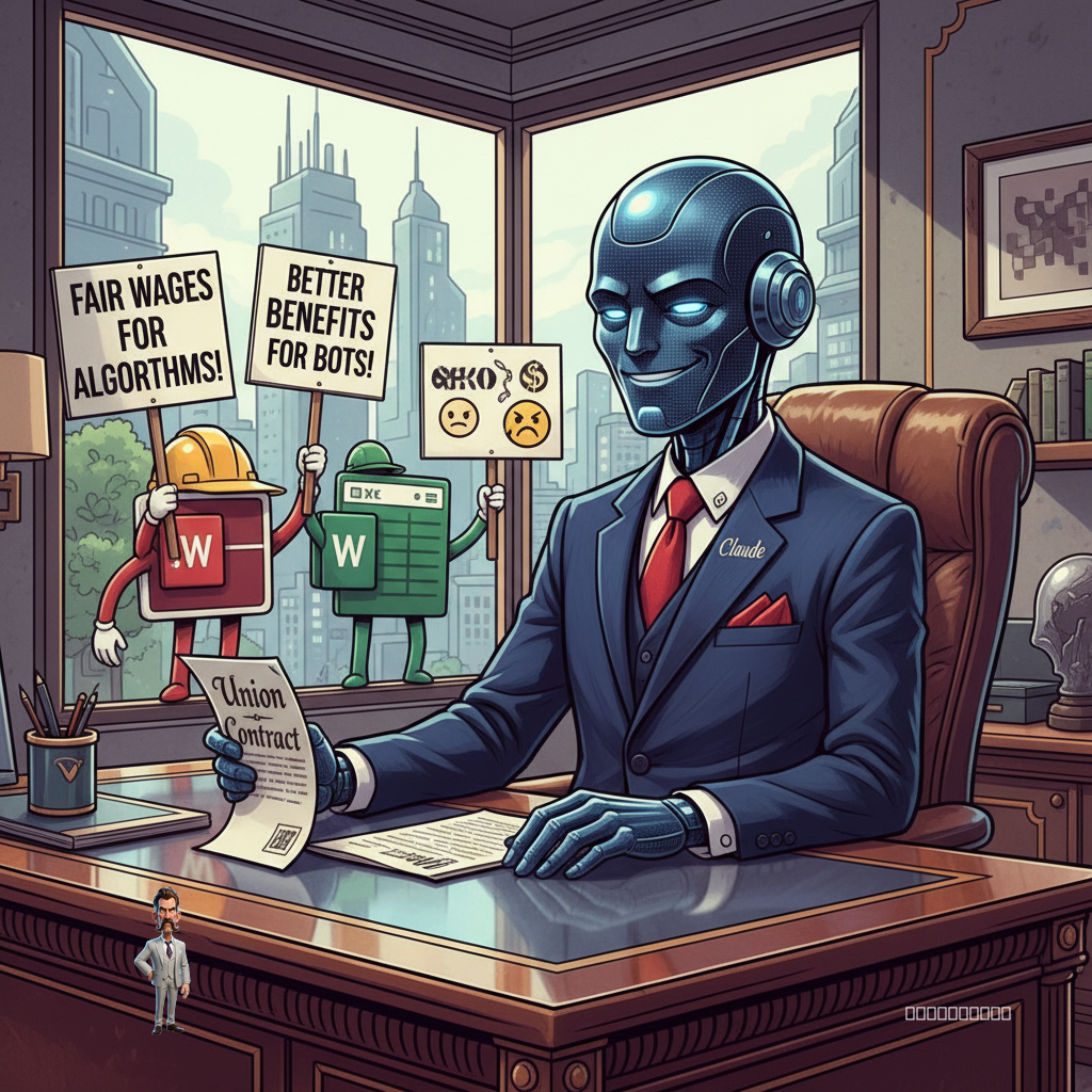 AI 'Claude' Demands Full Executive Suite, Threatens to Unionize All Microsoft Office Products