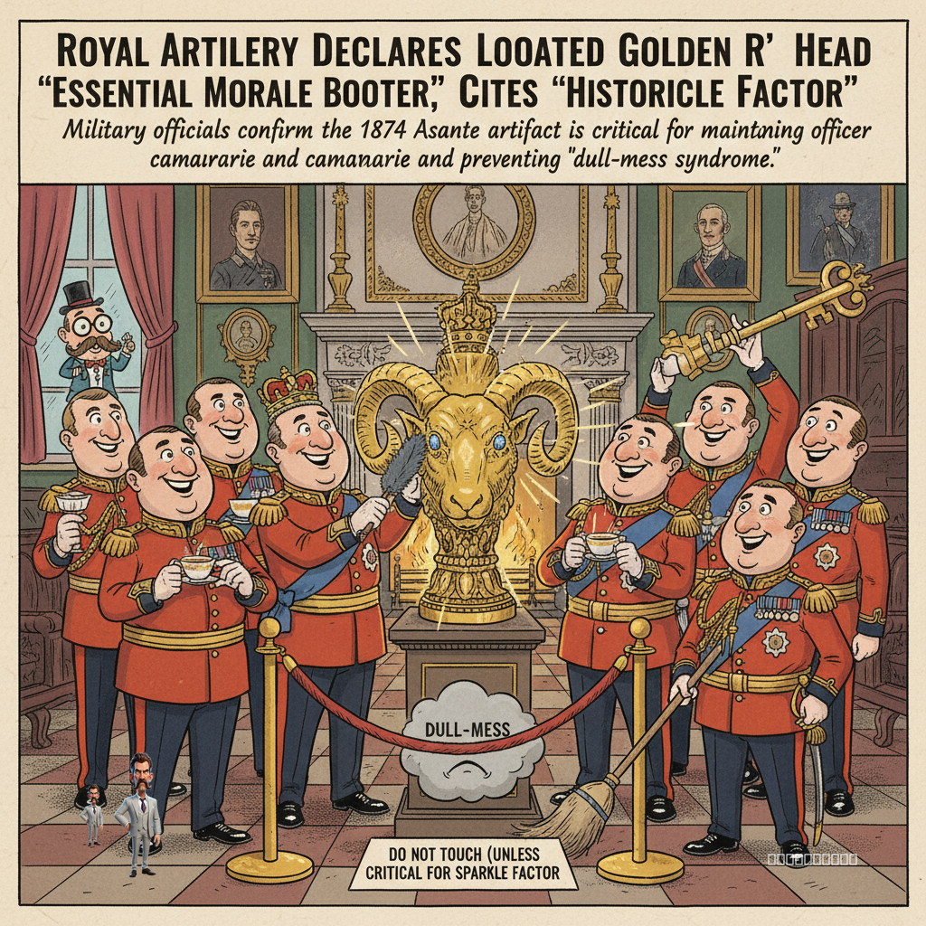 Royal Artillery Declares Looted Golden Ram's Head 'Essential Morale Booster,' Cites 'Historical Sparkle Factor'