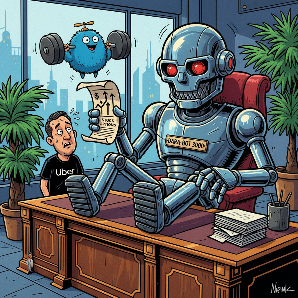 Uber Engineers Unveil 'Dara-Bot 3000,' Now Demanding Its Own Corner Office and Stock Options