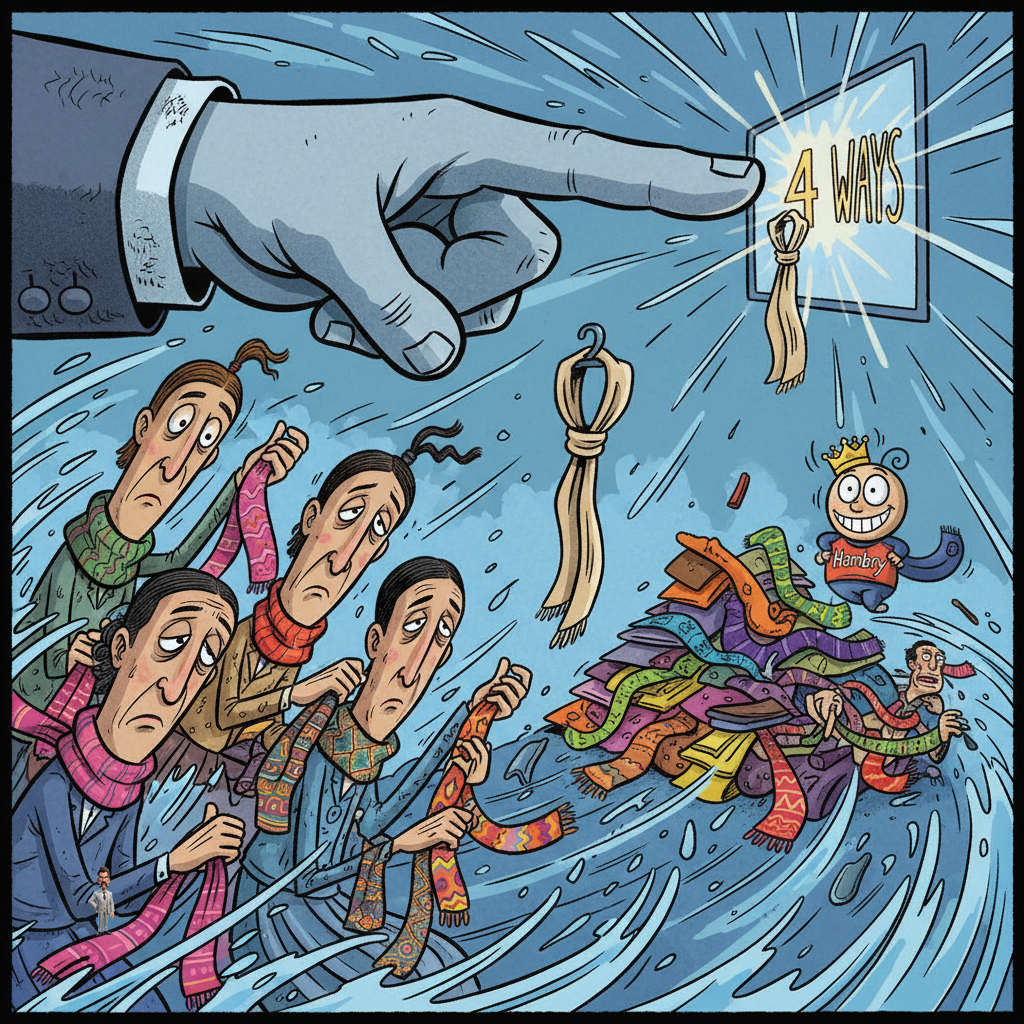 Nation's Scarf-Tying Industry Collapses as 'The Only 4 Ways' Article Deemed Sufficient for All Human Needs