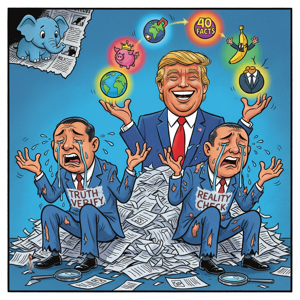 Nation's Fact-Checkers Declare Bankruptcy After Trump's 40th Controversial Act in 39 Days