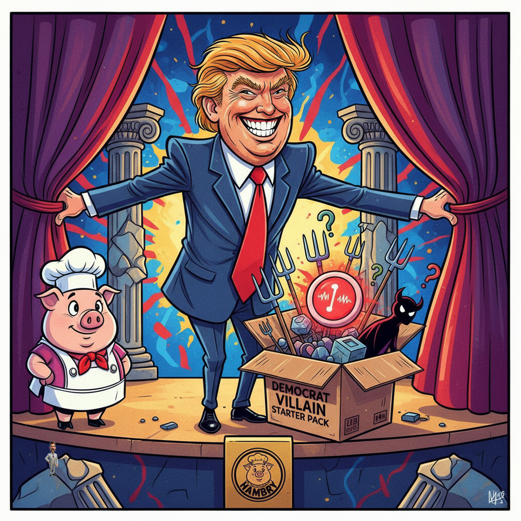 President Trump Unveils New 'Democrat Villain' Starter Pack, Promises Cinematic Midterm Experience