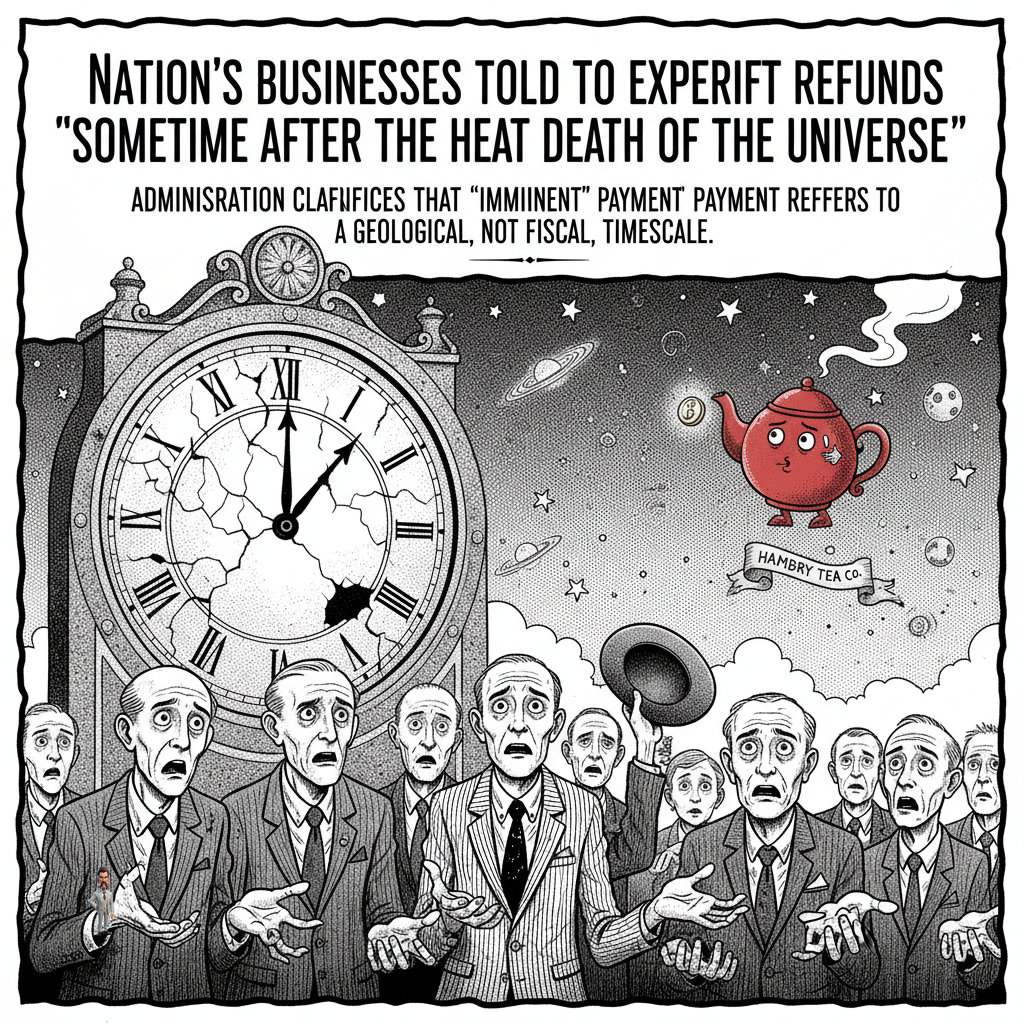 Nation's Businesses Told To Expect Tariff Refunds 'Sometime After The Heat Death Of The Universe'