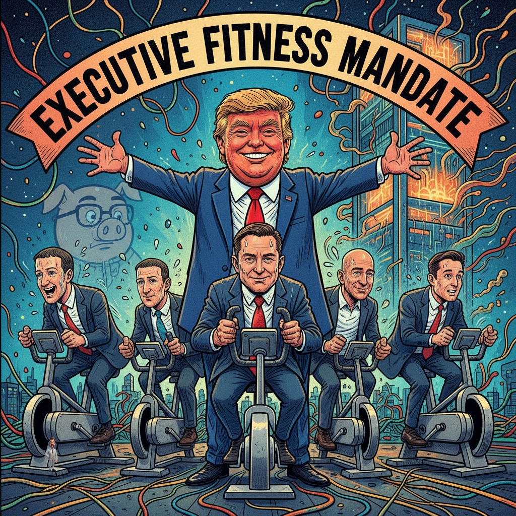Trump Negotiates Historic Deal: Tech Giants to Personally Pedal Stationary Bikes for Data Center Power