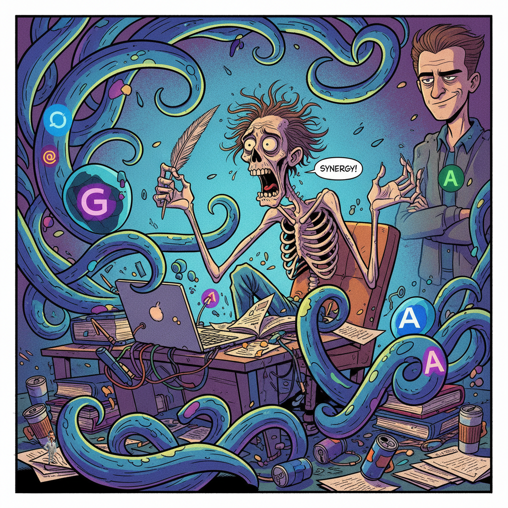 Nation's Last Human Writer Found Starving, Mumbling 'Synergy' to Himself