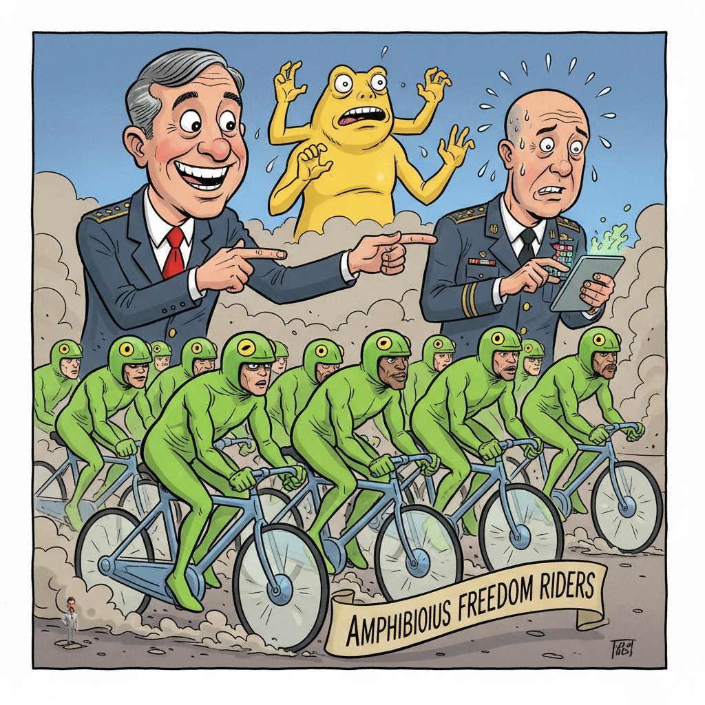 Senator Wyden Declares Frog-Suited, Nude Cyclist Brigade Nation's New Strategic Defense Arm