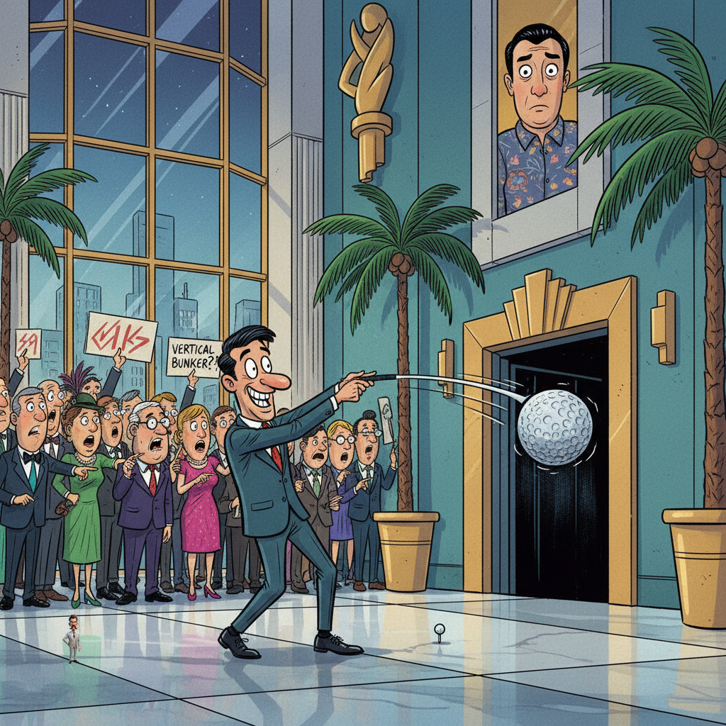 Golfer Andrea Pavan's Elevator Shaft Dive Declared 'Boldest Hole-in-One Attempt' of the Season