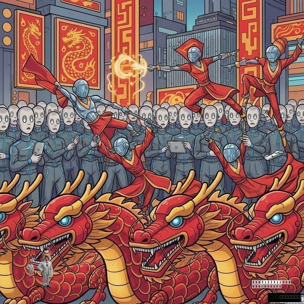 China’s Lunar New Year Show Replaced Entire Cast with Robots, Humans Now Just Background Robots in Disguise