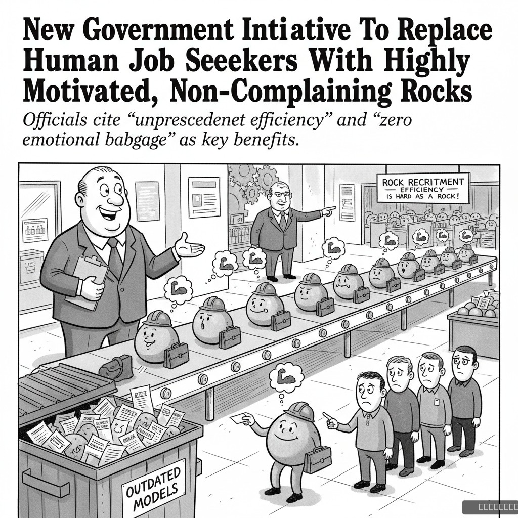 New Government Initiative To Replace Human Job Seekers With Highly Motivated, Non-Complaining Rocks