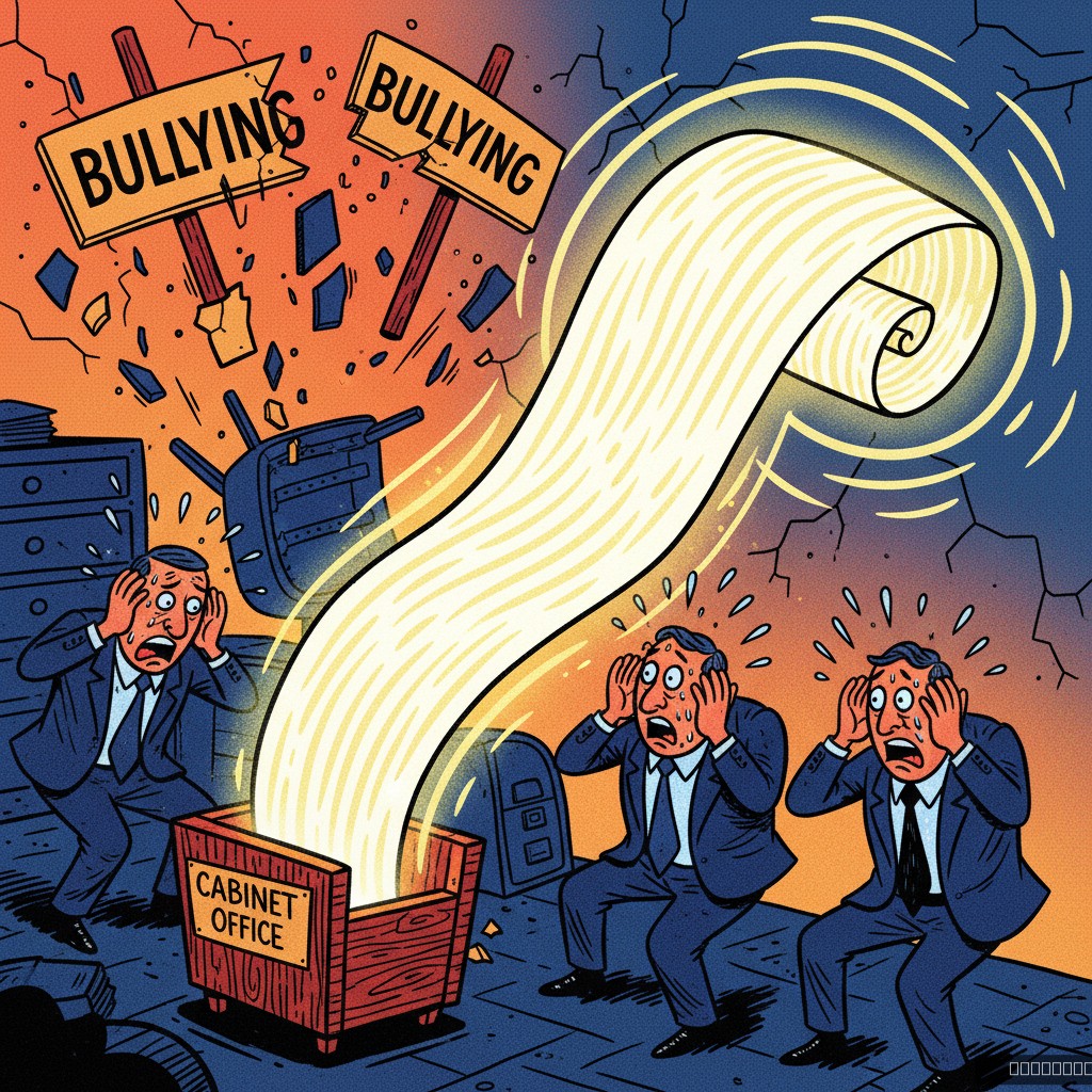 Cabinet Office Clarifies 'Multiple Bullying Complaints' Actually Just One Highly Efficient Complaint