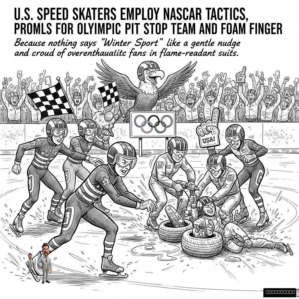 U.S. Speed Skaters Employ NASCAR Tactics, Prompt Calls for Olympic Pit Stop Team and Foam Finger