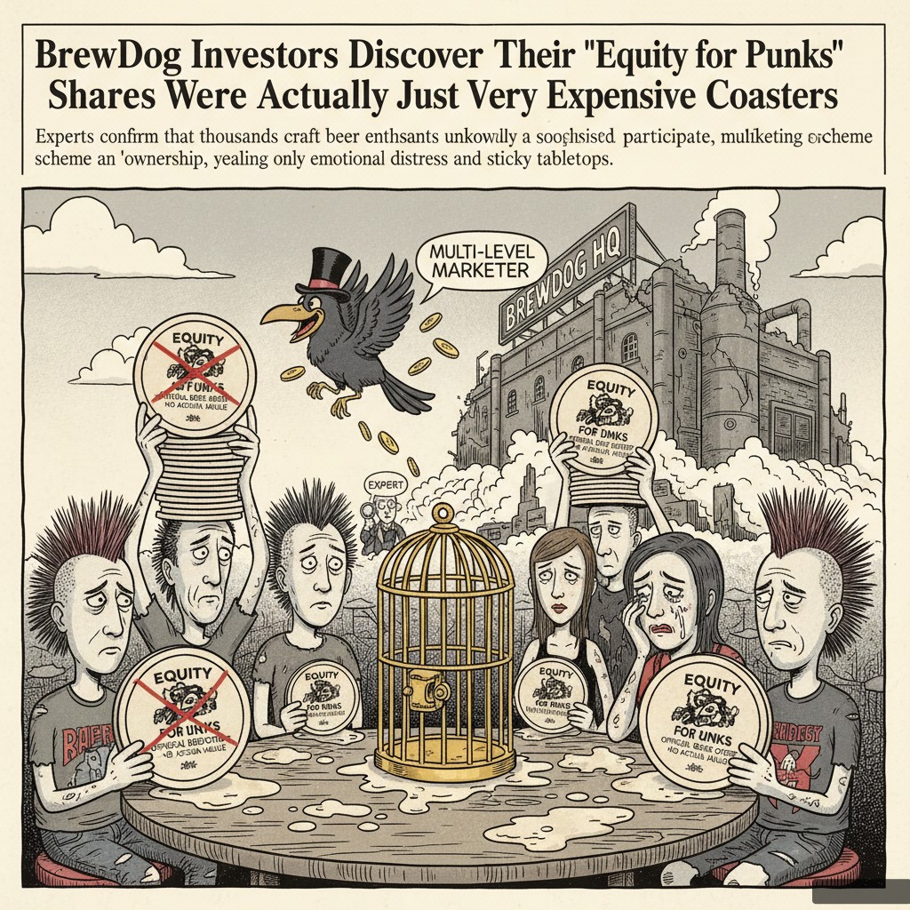 BrewDog Investors Discover Their 'Equity for Punks' Shares Were Actually Just Very Expensive Coasters