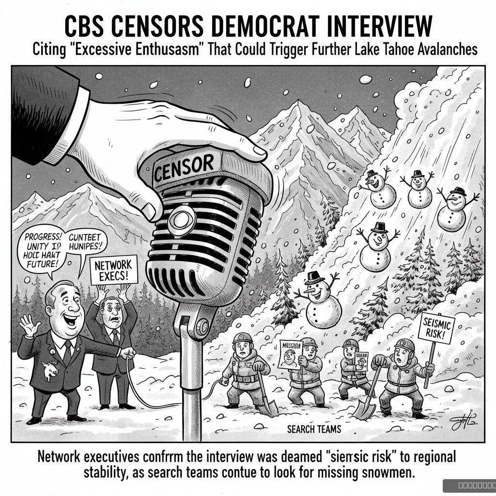 CBS Censors Democrat Interview, Citing 'Excessive Enthusiasm' That Could Trigger Further Lake Tahoe Avalanches