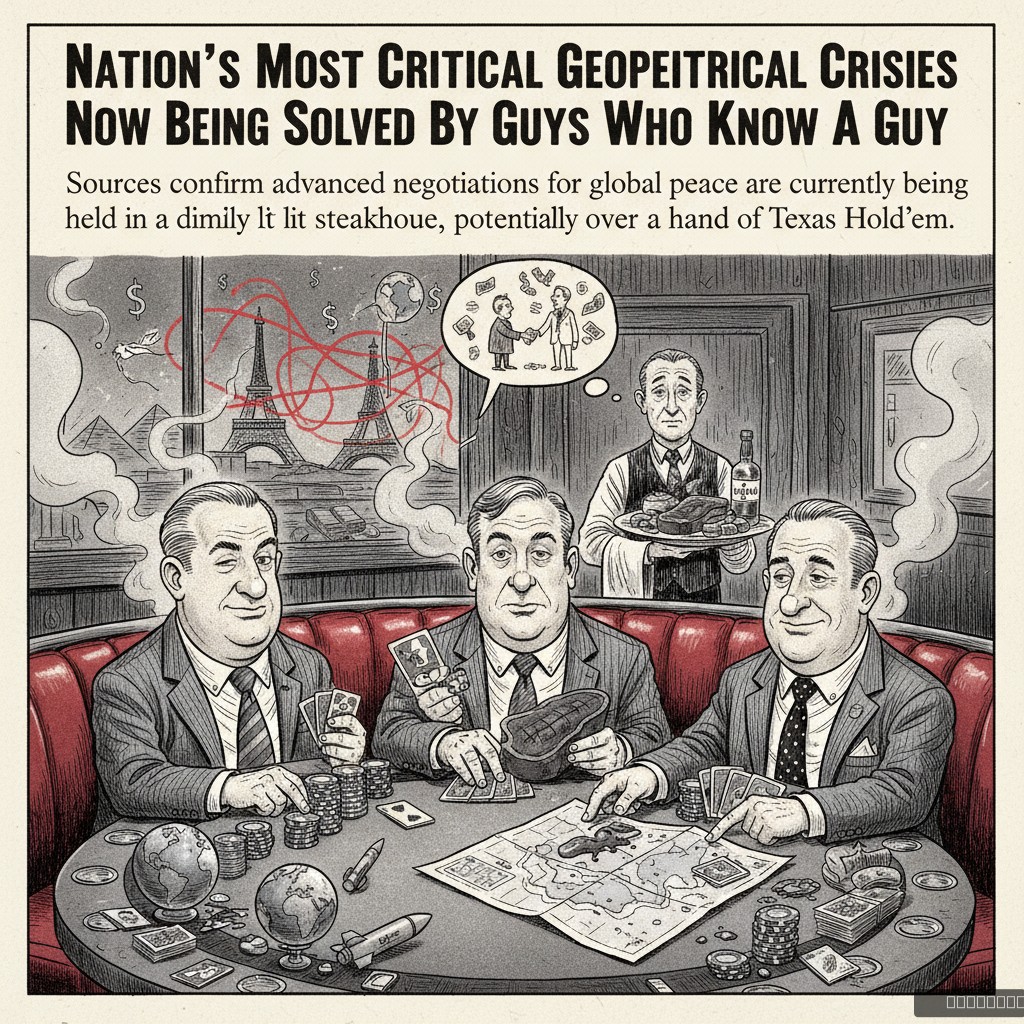 Nation's Most Critical Geopolitical Crises Now Being Solved By Guys Who Know A Guy