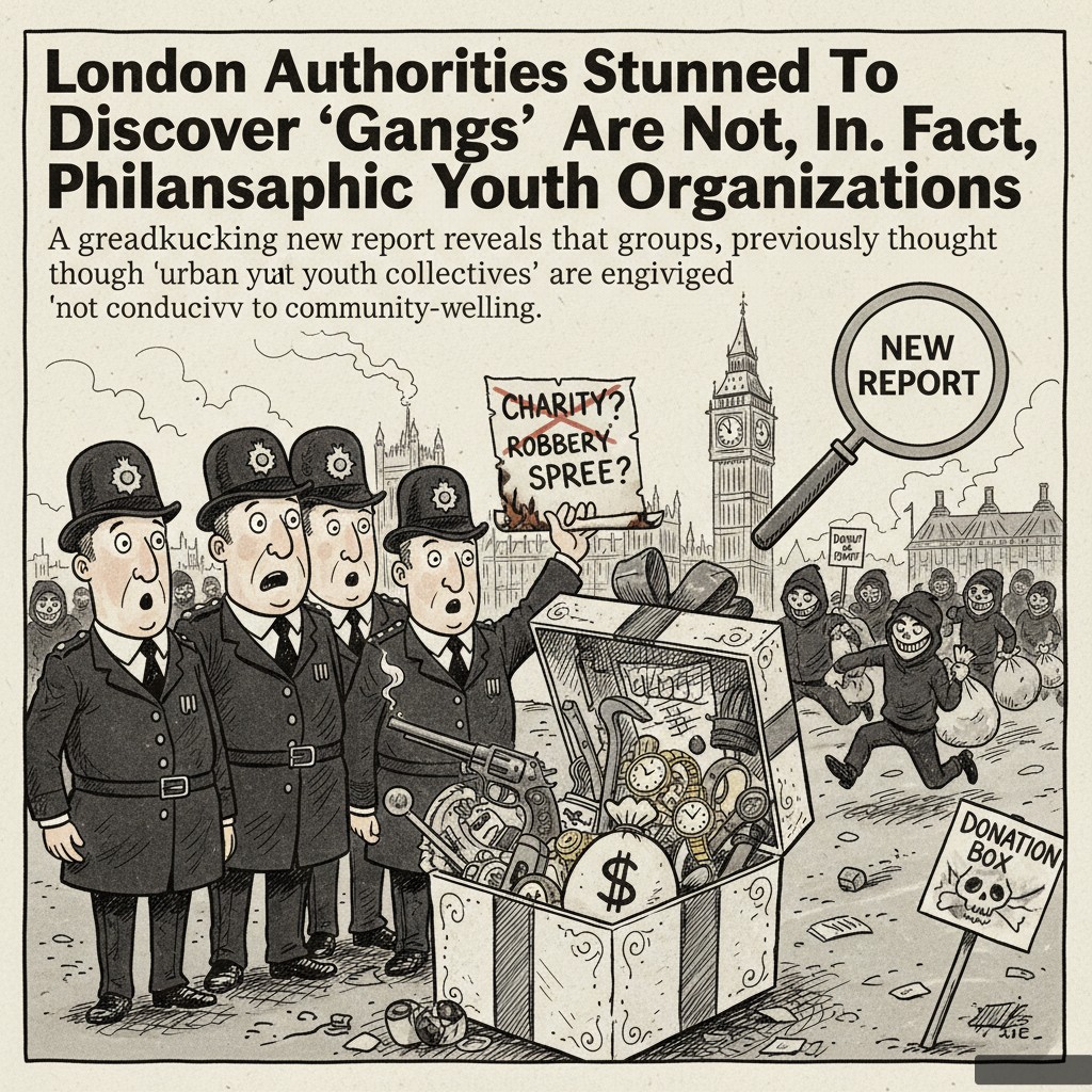 London Authorities Stunned To Discover 'Gangs' Are Not, In Fact, Philanthropic Youth Organizations
