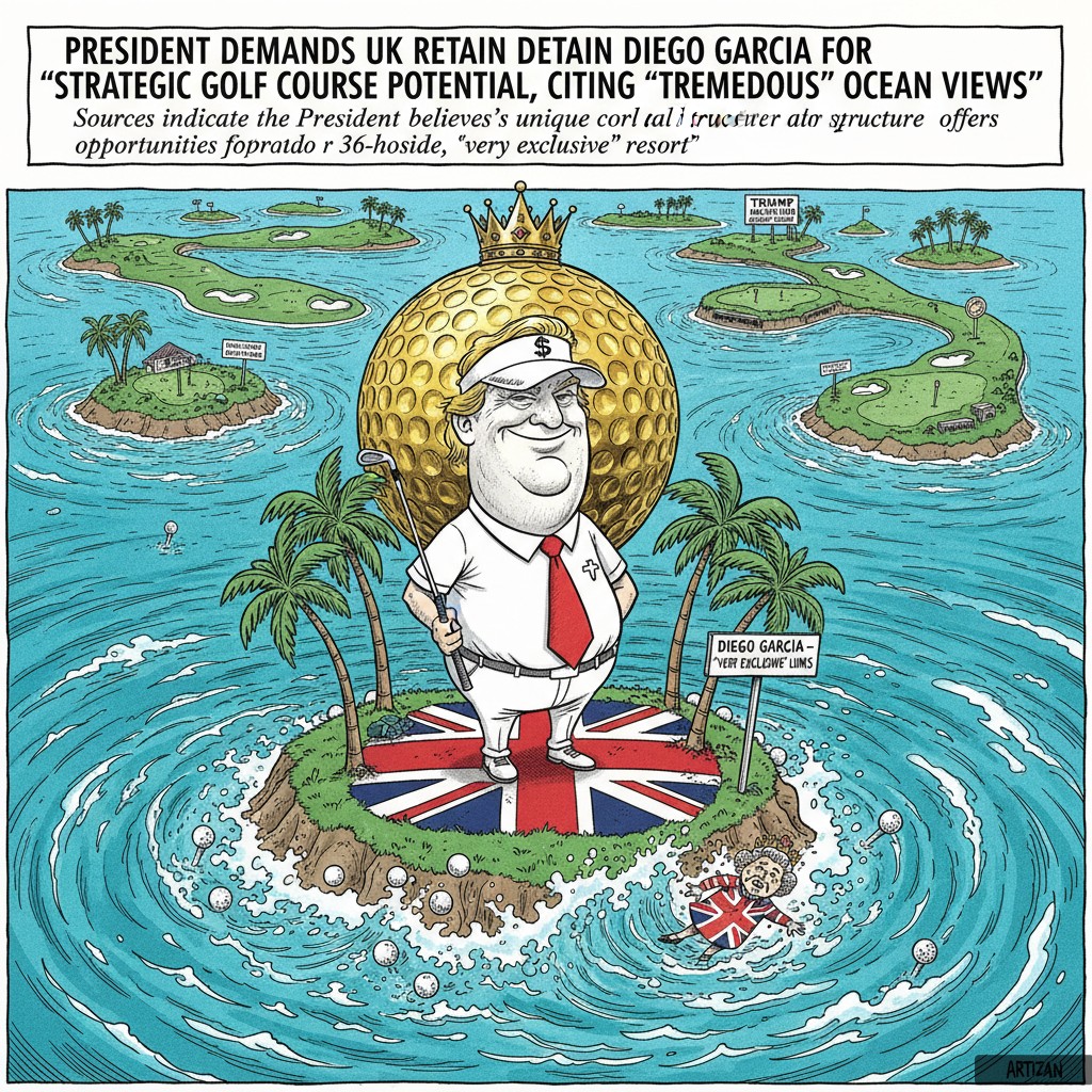 President Demands UK Retain Diego Garcia for 'Strategic Golf Course Potential,' Citing 'Tremendous' Ocean Views