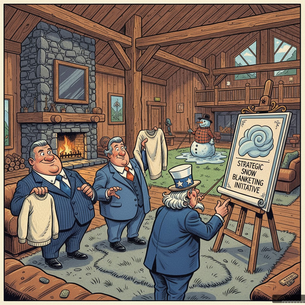 Nation's Ski Resorts Unveil 'Strategic Snow Blanketing Initiative,' Demand Federal Flannel Subsidies